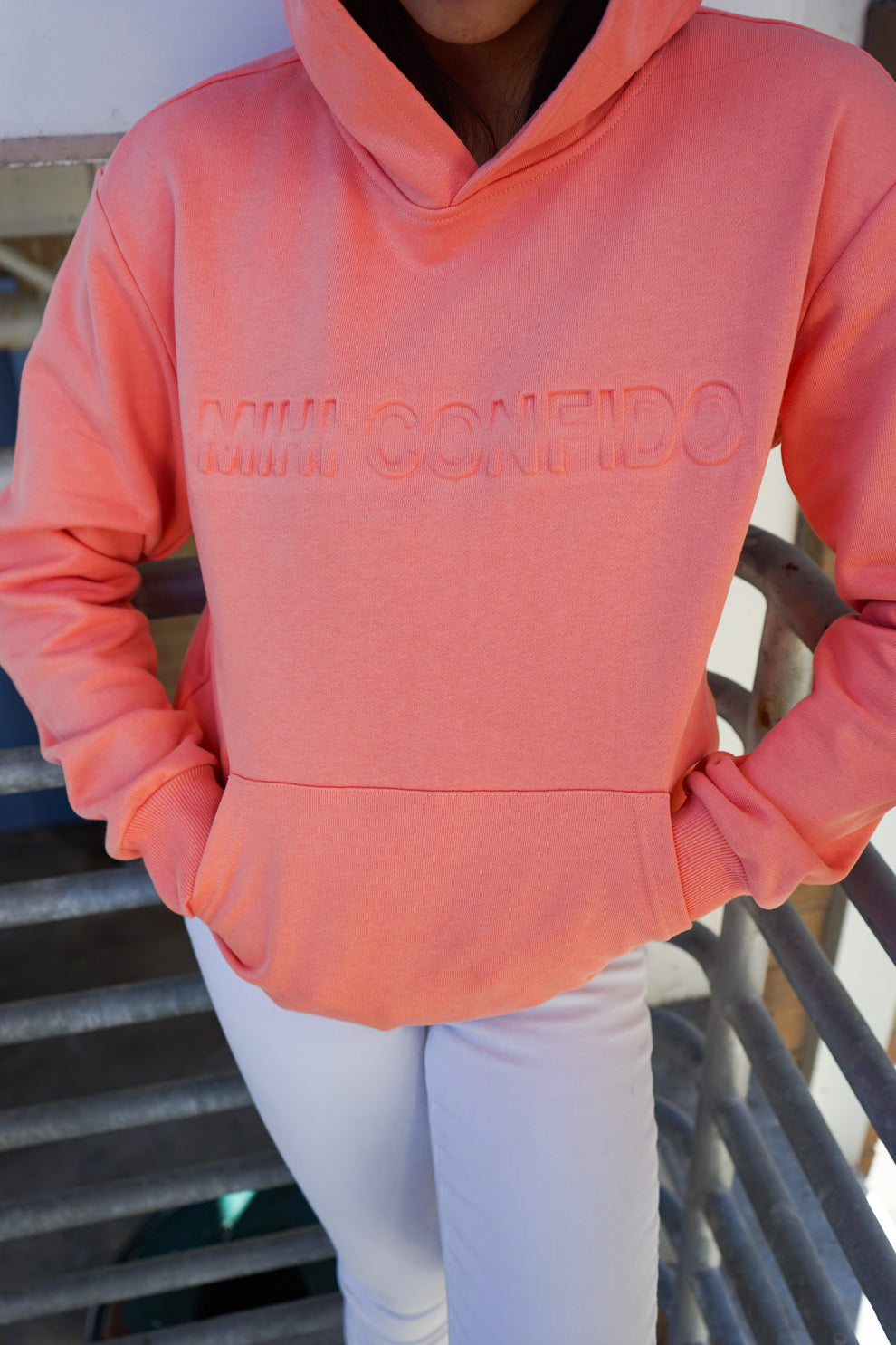 MIHI CONFIDO Coral Hoodie