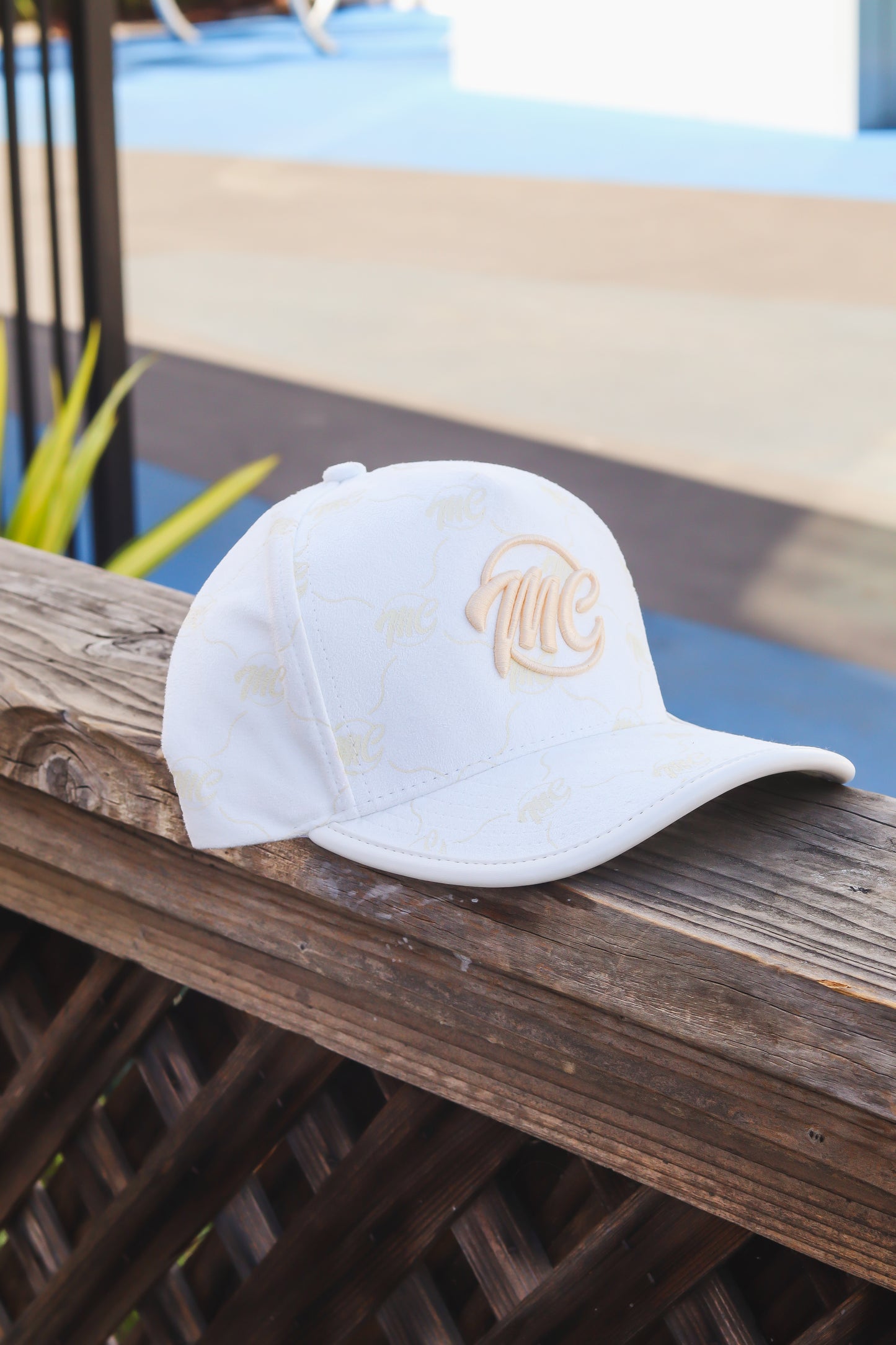 MC Suede Hat ( White/Gold)